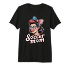 Patriotic Soccer Mom American Flag T-Shirt - Trendy Graphic Unisex