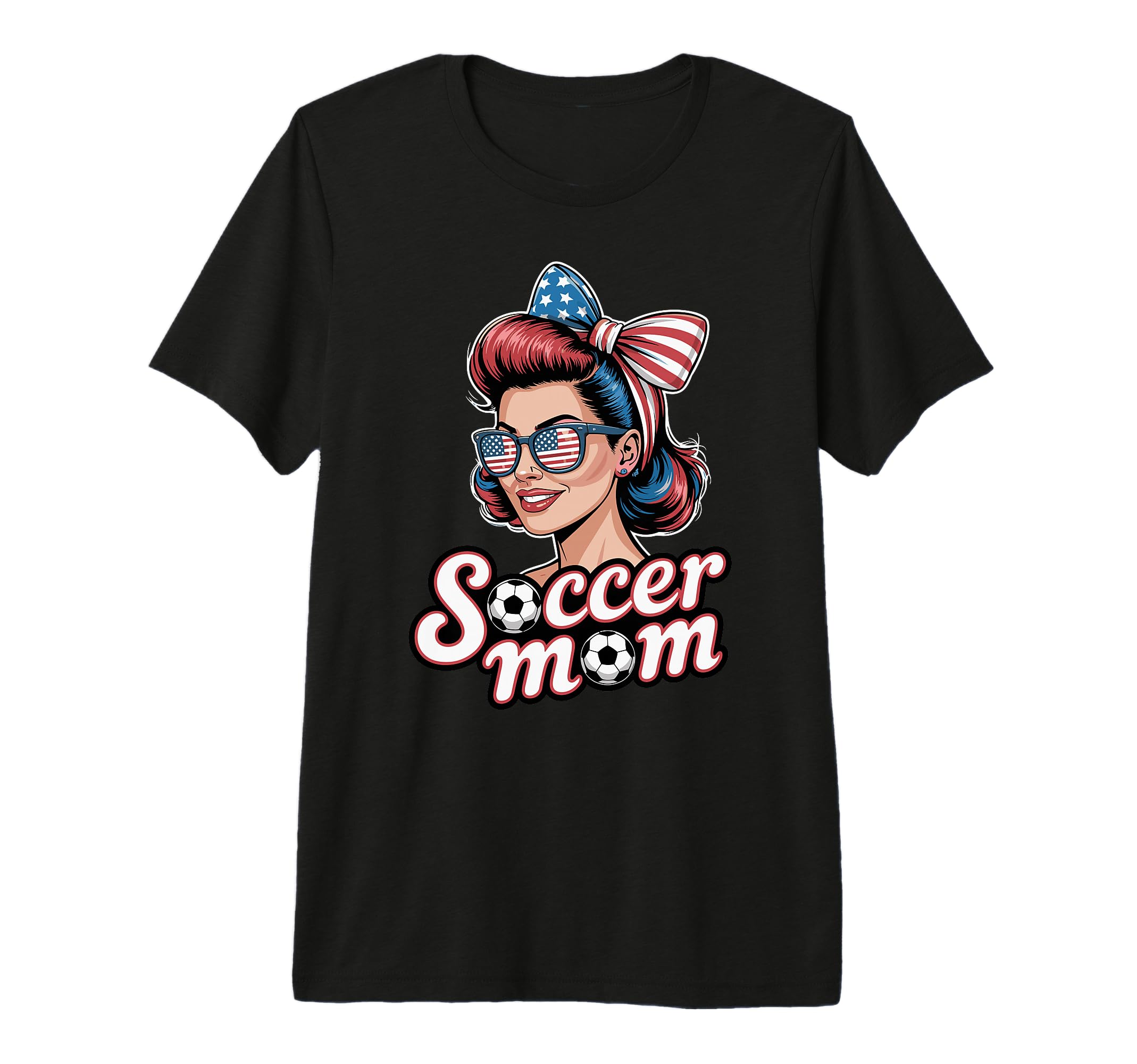 Patriotic Soccer Mom American Flag T-Shirt - Trendy Graphic Unisex