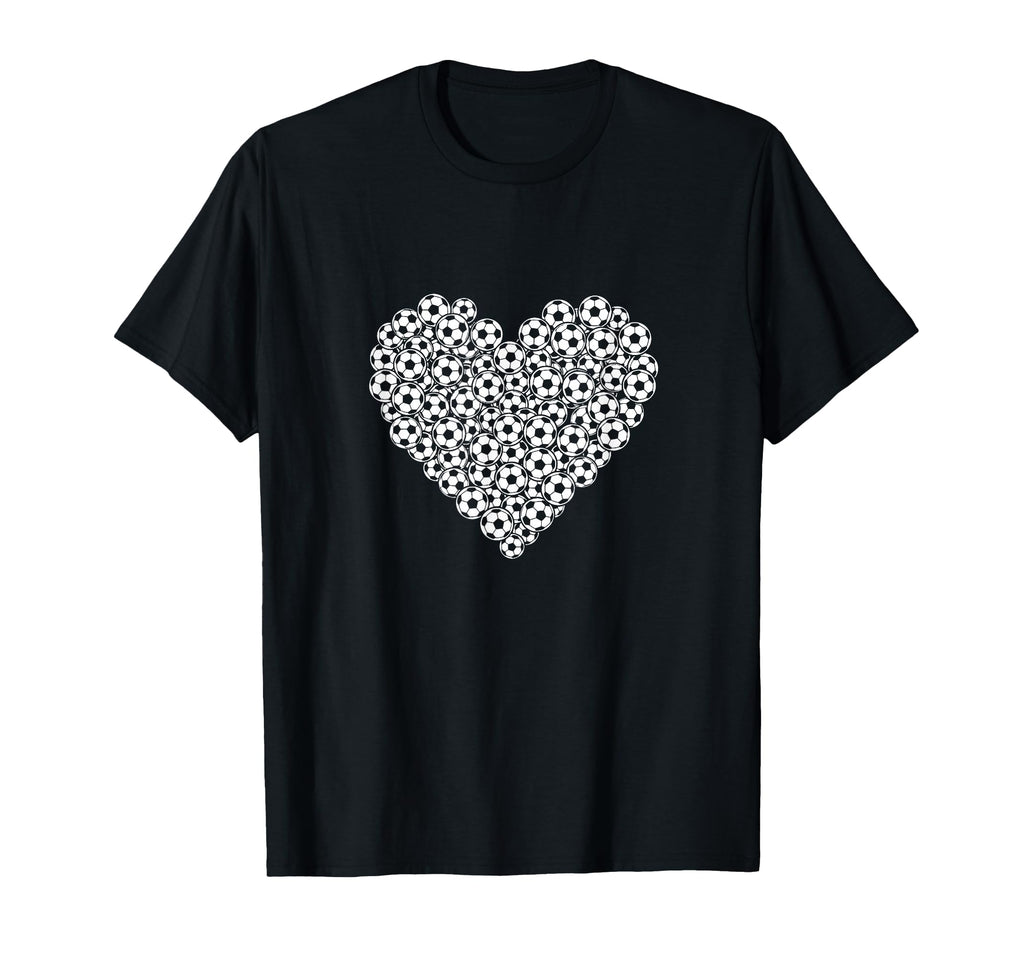 Soccer Ball Heart Shape Love Football T-Shirt - Graphic Print Men Women