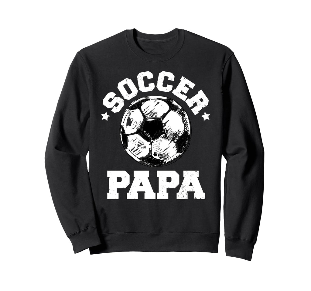 Soccer Papa Soccer Ball Distressed Sweatshirt - Minimalist Print Unisex