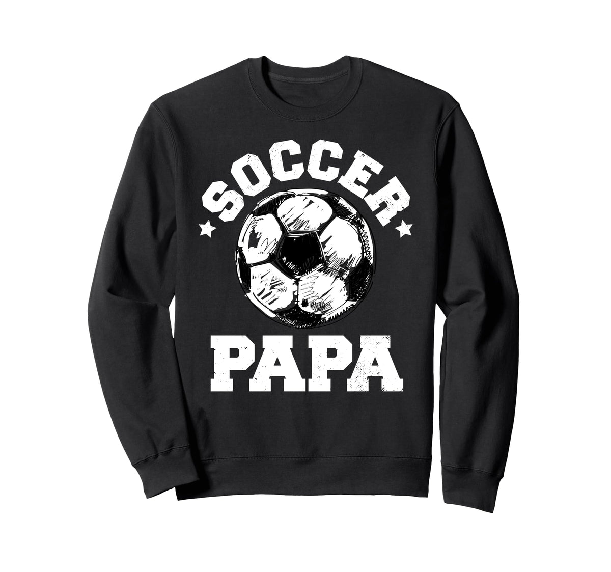 Soccer Papa Soccer Ball Distressed Sweatshirt - Minimalist Print Unisex