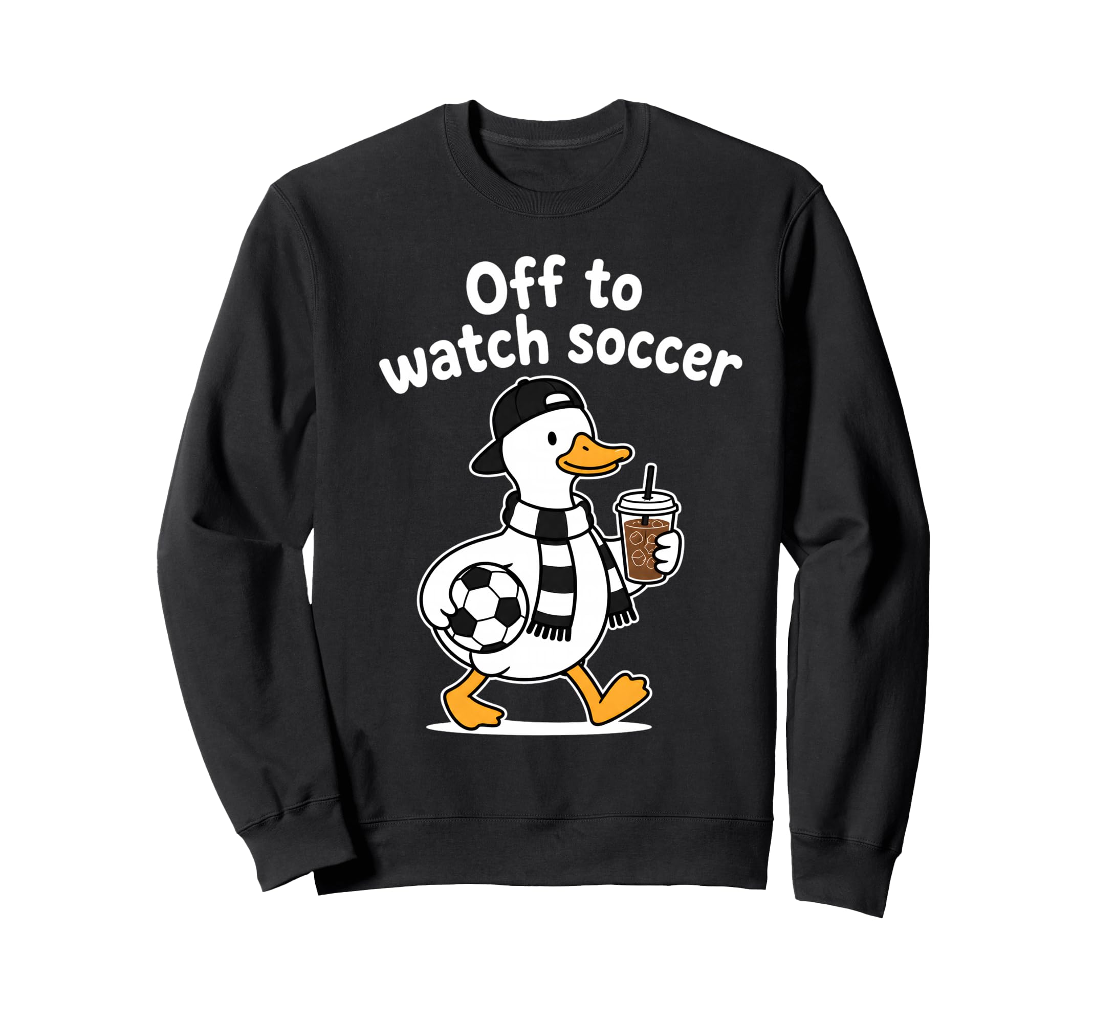 Off To Watch Soccer Mom Goose Sweatshirt - Minimalist Print for Adults