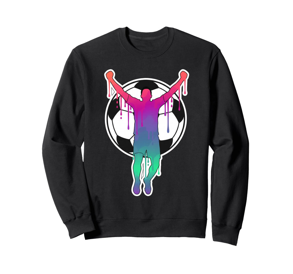 Soccer Player Celebration Silhouette Sweatshirt - Custom Art Print Unisex