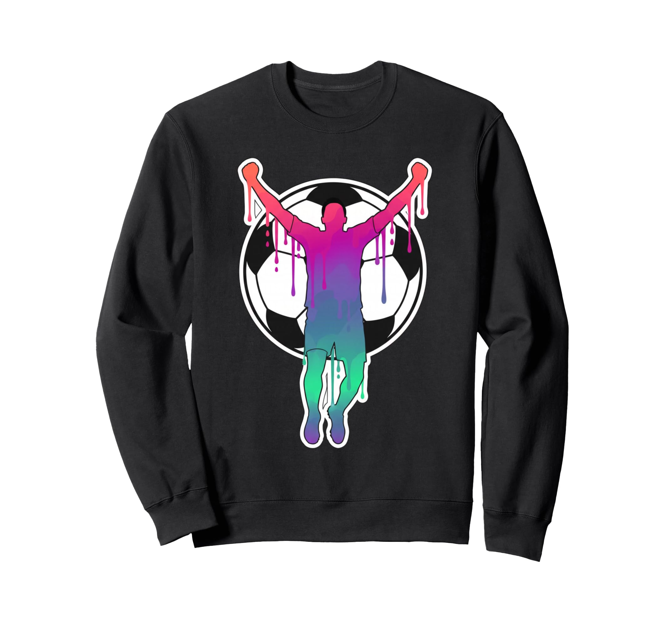 Soccer Player Celebration Silhouette Sweatshirt - Custom Art Print Unisex