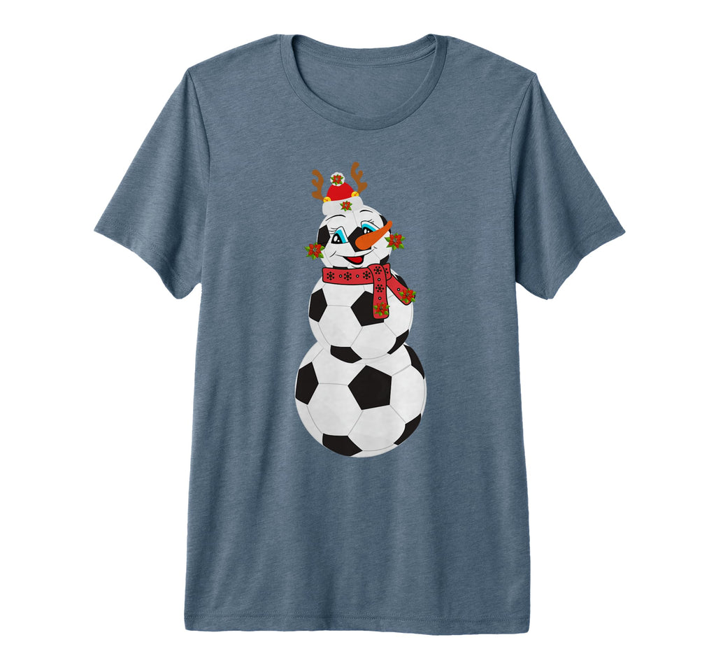 Soccer Balls Snowman Winter Sports Team T-Shirt - Graphic Print Unisex