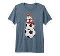 Soccer Balls Snowman Winter Sports Team T-Shirt - Graphic Print Unisex