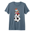 Soccer Balls Snowman Winter Sports Team T-Shirt - Graphic Print Unisex