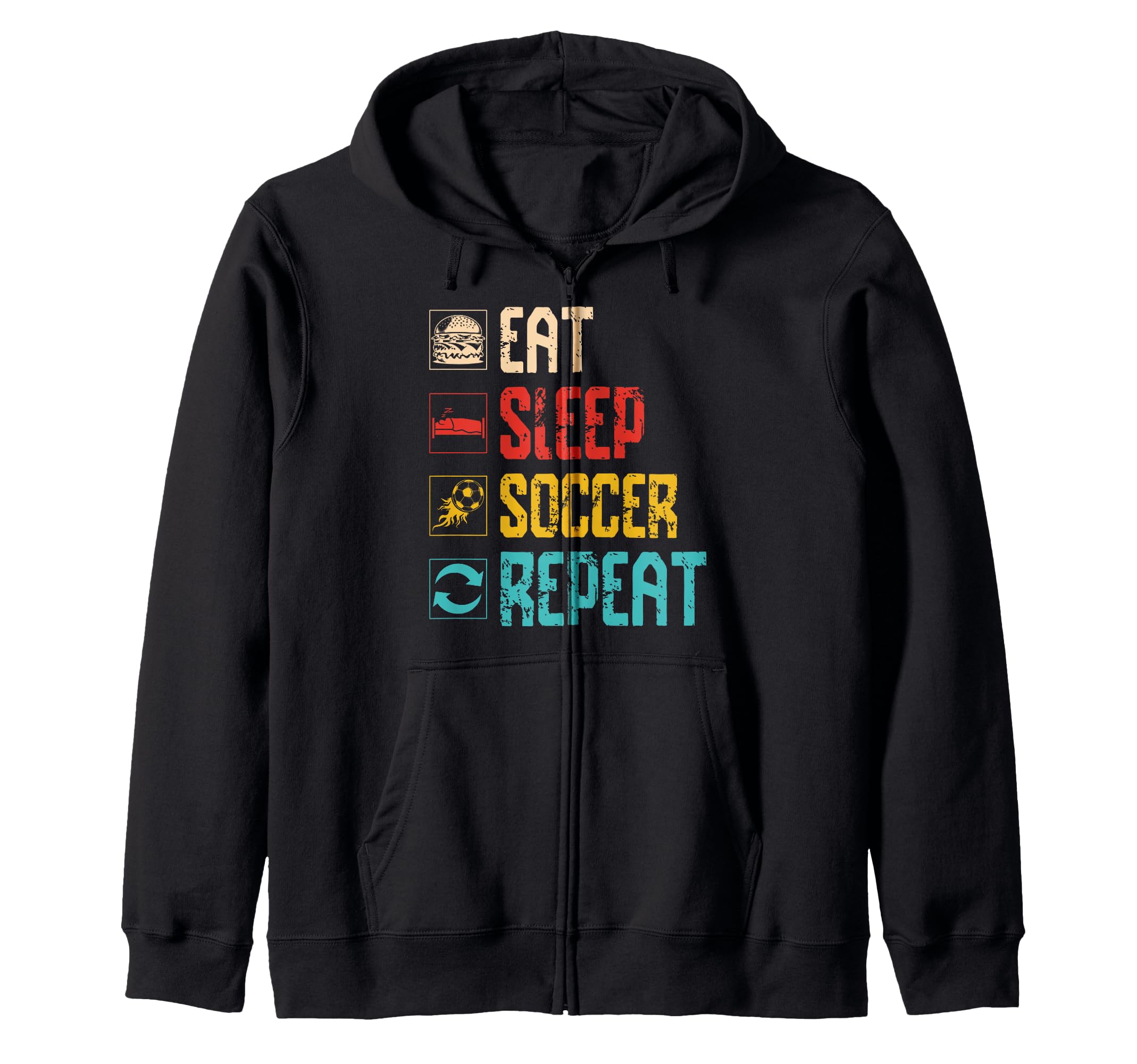Eat Sleep Soccer Repeat Sports Team Hoodie - Unique Graphic for Adults