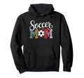 Soccer Mama Mom Leopard Hearts Mothers Day Hoodie - Graphic Print Unisex
