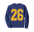 Number 26 Numbered Uniform Sports Sweatshirt - Trendy Graphic for Adults