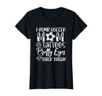Womens F Bomb Soccer Mom Pretty Eyes T-Shirt - Minimalist Print for Adults