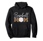 Baseball Mom Leopard Cursive Script Hoodie - Graphic Print Men Women