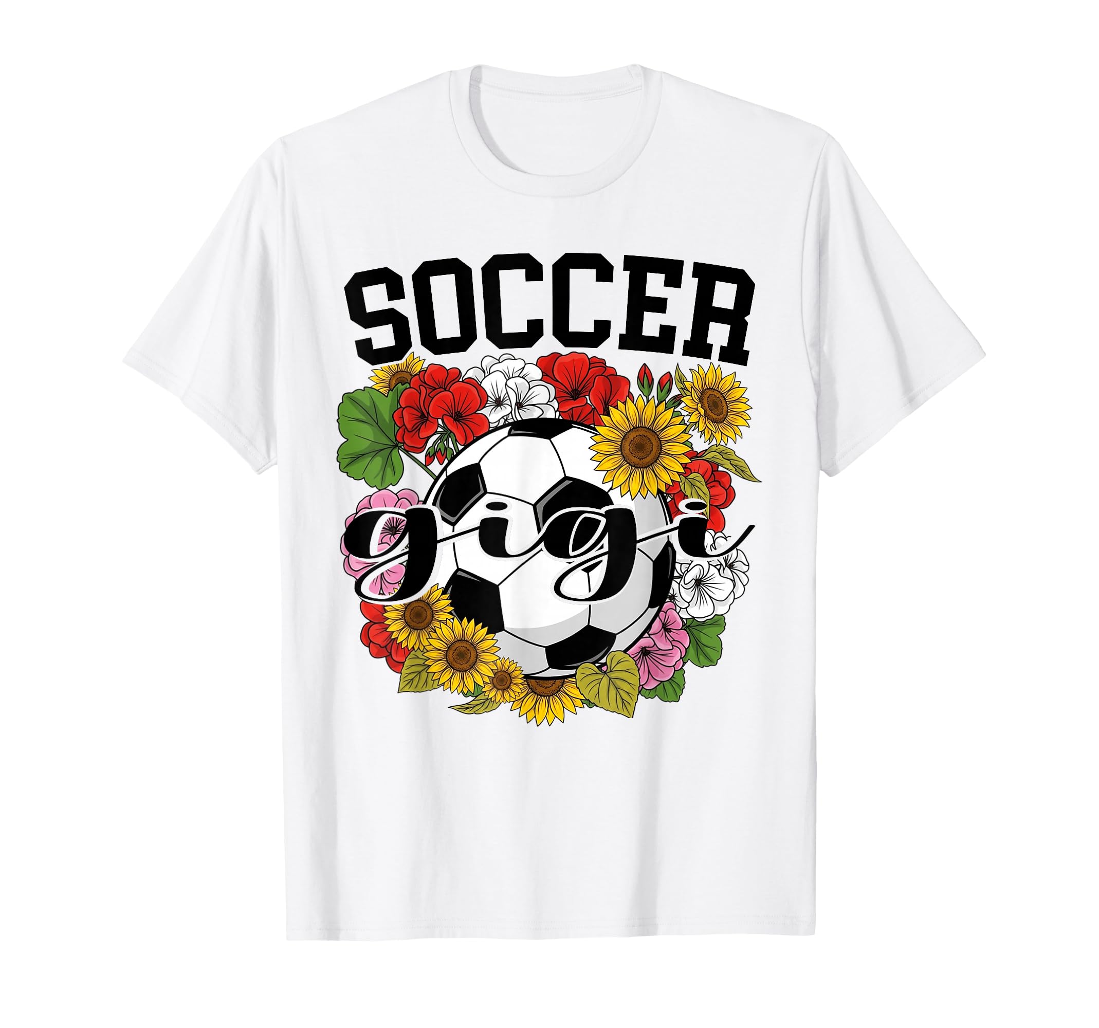 Soccer Gigi Flower Mothers Day Soccer T-Shirt - Aesthetic Graphic Unisex