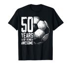 50Th Birthday Soccer Player Football 50 T-Shirt - Custom Art Print Unisex