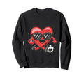 Funny Heart Running Soccer Ball Sweatshirt - Streetwear Style Unisex