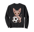 Funny Soccer Sphynx Just Who Loves Sweatshirt - Graphic Print for Adults
