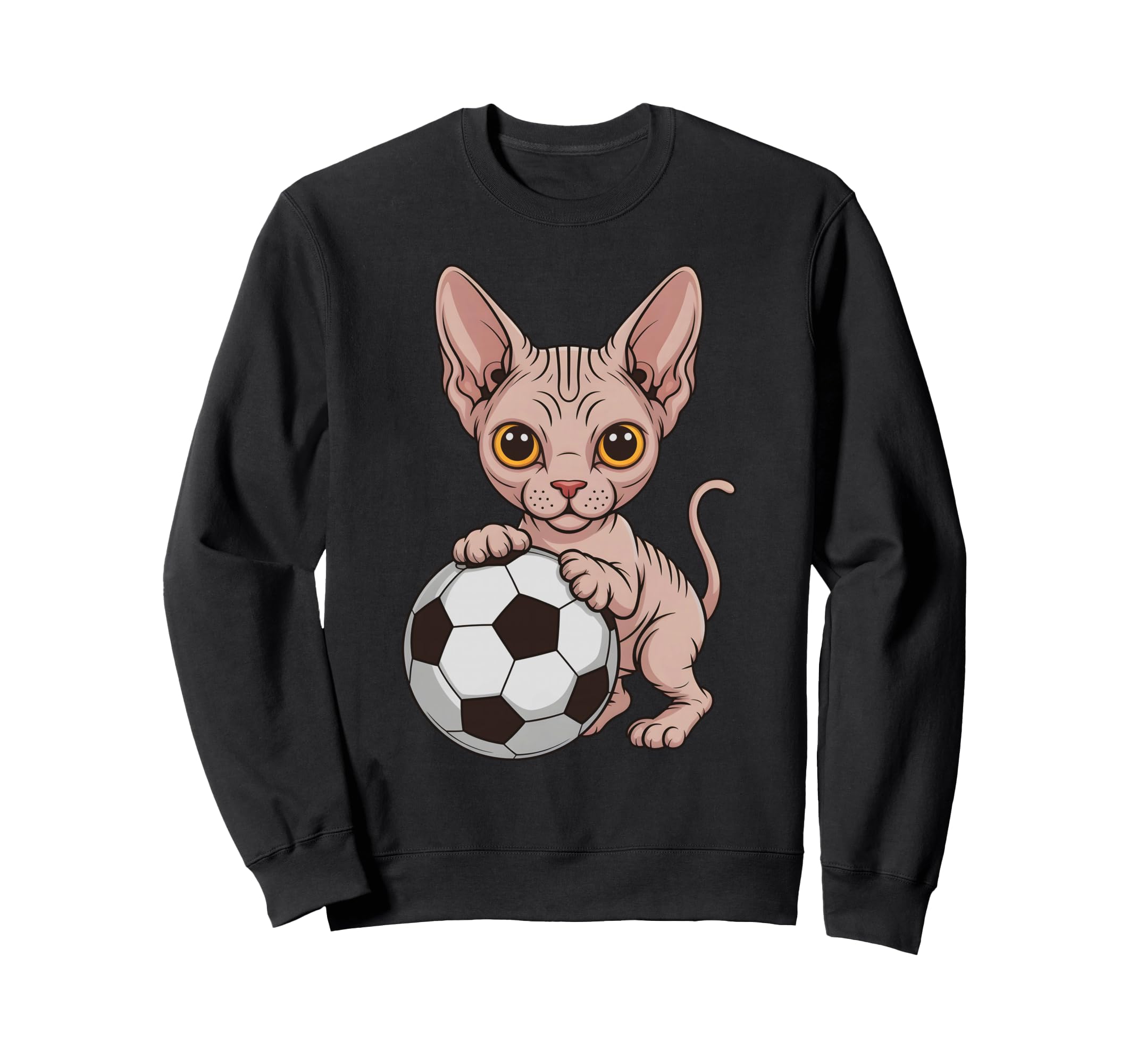 Funny Soccer Sphynx Just Who Loves Sweatshirt - Graphic Print for Adults