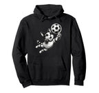 Soccer Goalie Athletic Kitten Sports Hoodie - Minimalist Print Men Women
