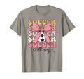 Groovy Soccer Coquette Bow Soccer Lover T-Shirt - Novelty Apparel Unisex