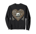 Soccer Heartbeat Steampunk Sweatshirt - Aesthetic Graphic Men Women