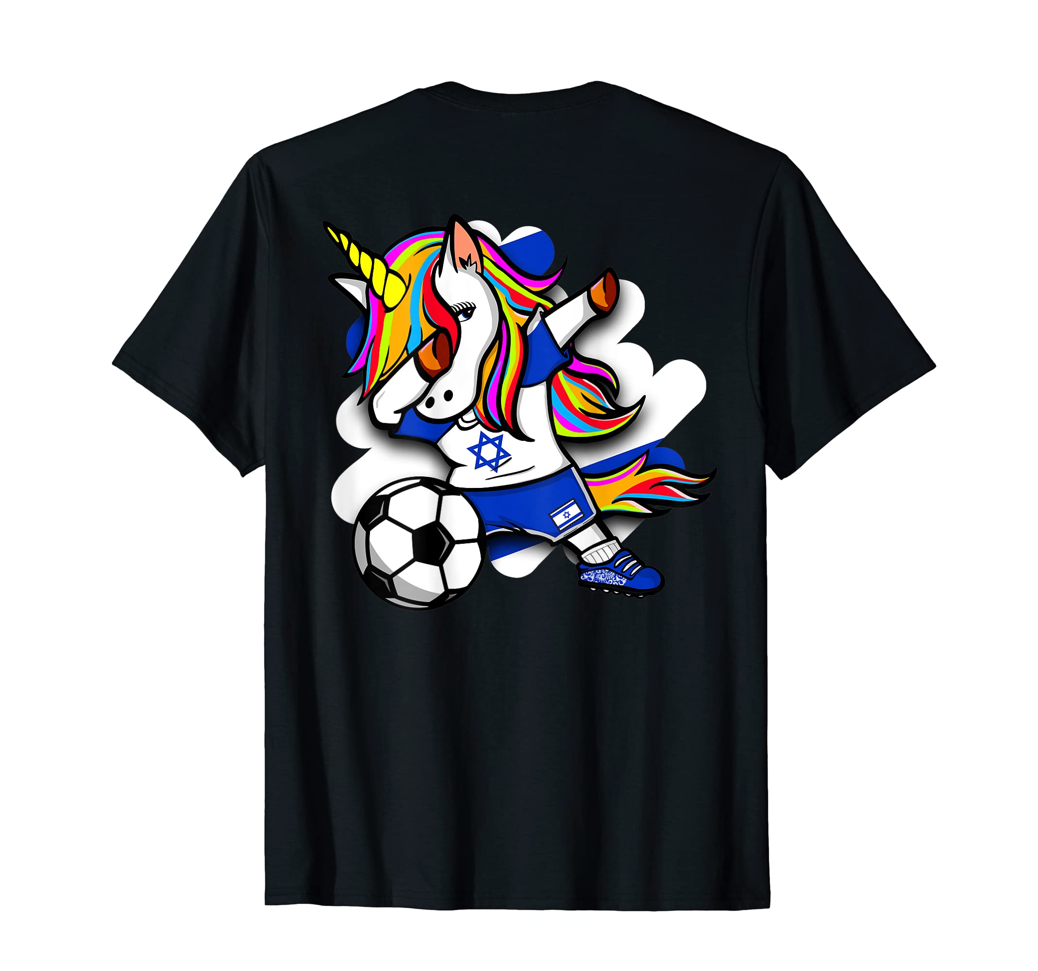 Dabbing Unicorn Israel Soccer Lovers T-Shirt - Custom Art Print Unisex
