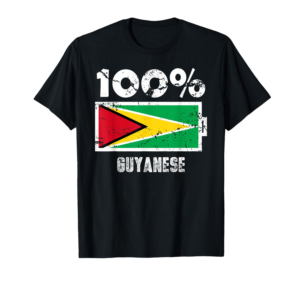 Guyana Flag Support 100 Guyanese Battery T-Shirt - Minimalist Print Unisex
