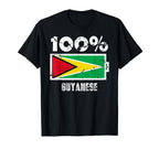 Guyana Flag Support 100 Guyanese Battery T-Shirt - Minimalist Print Unisex