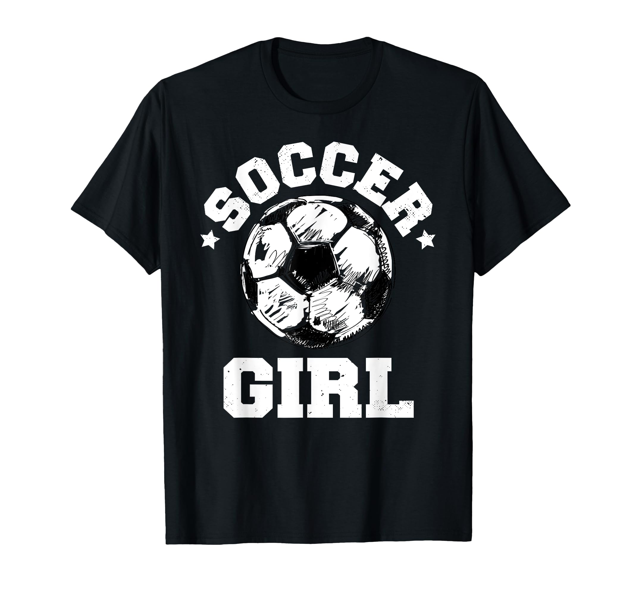 Soccer Funny Soccer Ball Distressed T-Shirt - Graphic Print for Adults