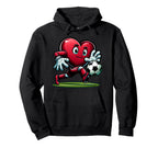Valentines Day Heart Soccer Hoodie - Casual Everyday Wear for Adults