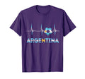 Argentinian Pride Heartbeat Ekg Pulse T-Shirt - Graphic Print Men Women
