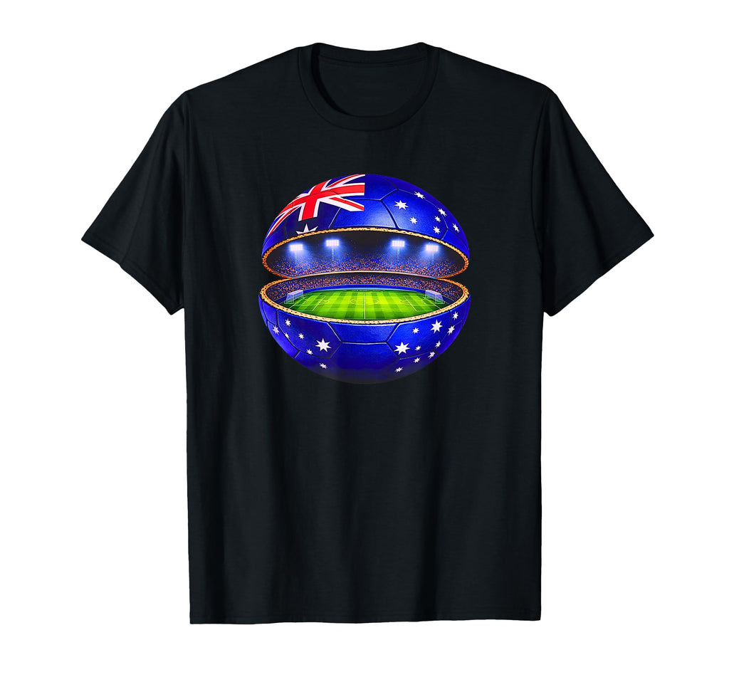 Australian Flag Soccer Stadium T-Shirt - Custom Art Print for Adults