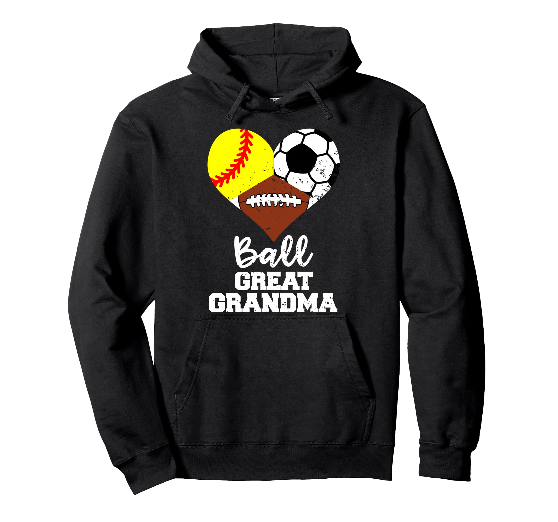 Ball Great Grandma Heart Softball Hoodie - Minimalist Print Men Women