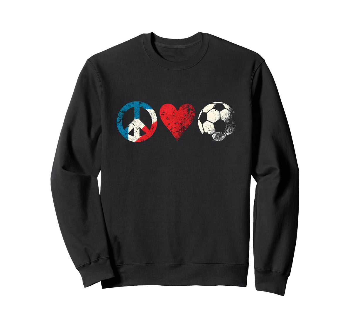 Peace Love And Soccer Peace Symbol Sweatshirt - Custom Art Print Unisex