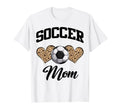 Soccer Leopard Heart Soccer Mom T-Shirt - Minimalist Print Men Women