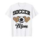 Soccer Leopard Heart Soccer Mom T-Shirt - Minimalist Print Men Women