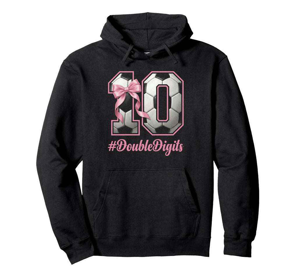 Bow Soccer Football Double Digits Hoodie - Fun Novelty Design for Adults