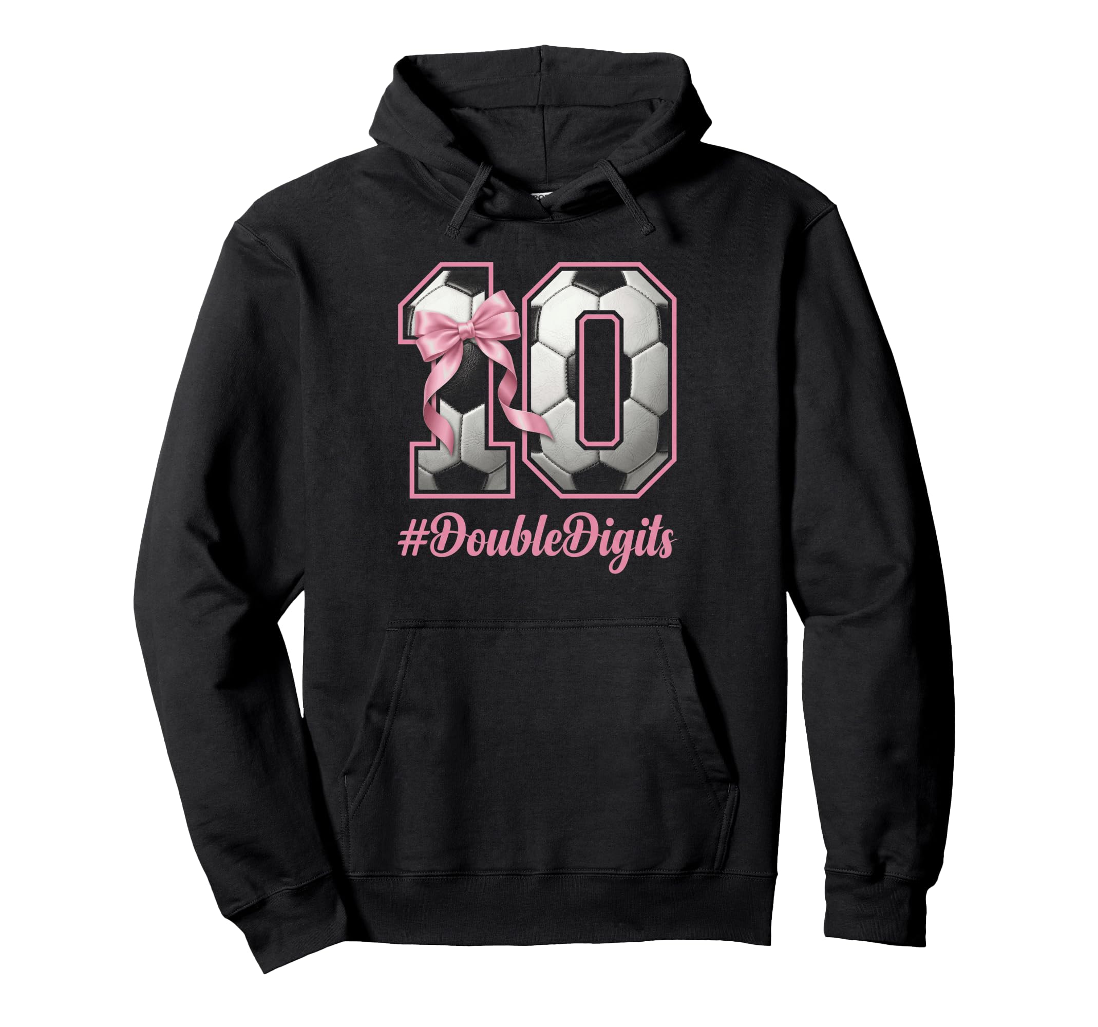 Bow Soccer Football Double Digits Hoodie - Fun Novelty Design for Adults