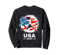 American Flag Soccer Womens Sweatshirt - Casual Everyday Wear Men Women