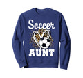 Soccer Aunt Leopard Heart Soccer Sweatshirt - Custom Art Print for Adults