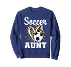 Soccer Aunt Leopard Heart Soccer Sweatshirt - Custom Art Print for Adults