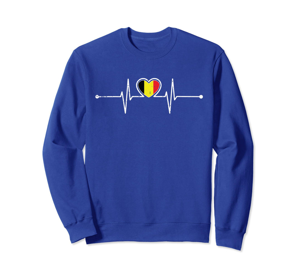 Belgium Soccer Heartbeat Belgie Sweatshirt - Minimalist Print Men Women