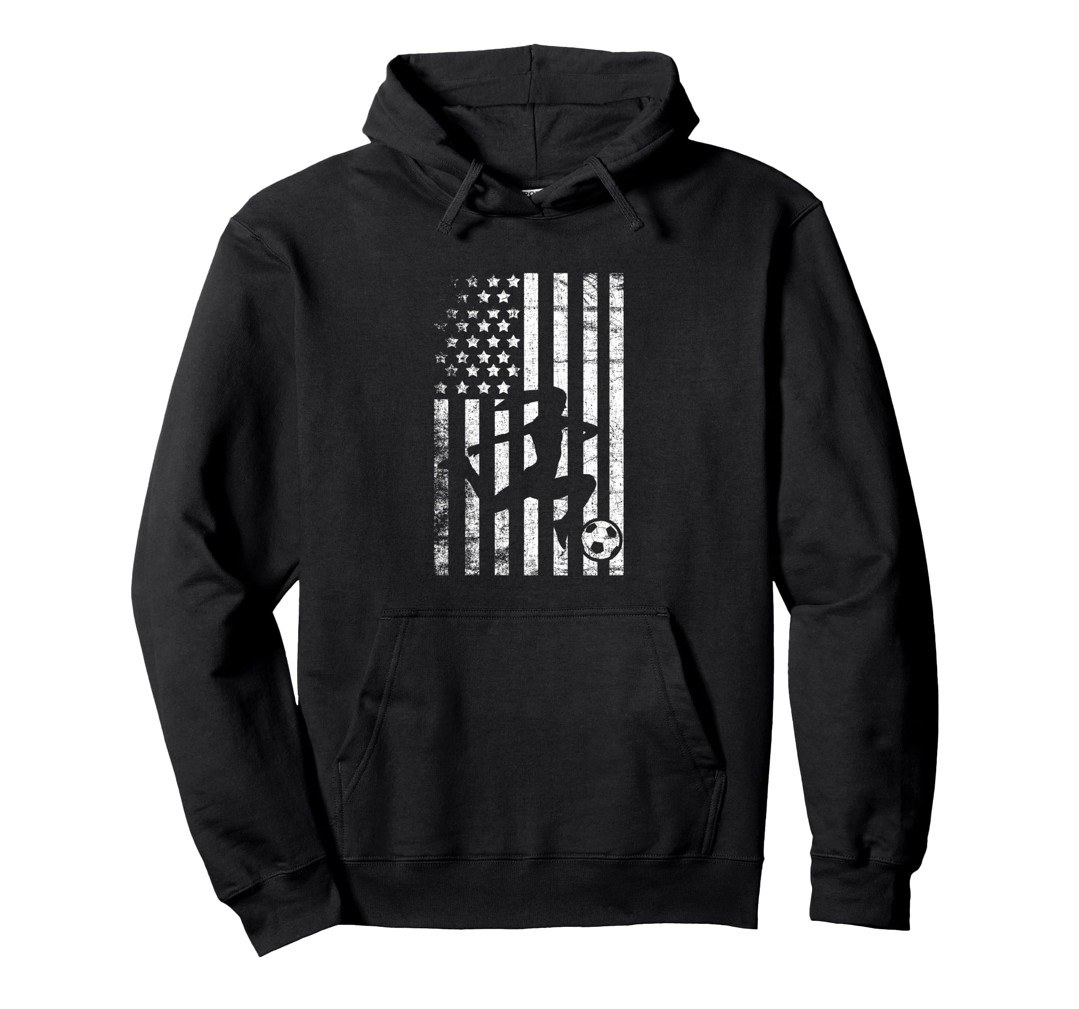 Soccer Patriotic American Flag Hoodie - Unique Graphic Unisex