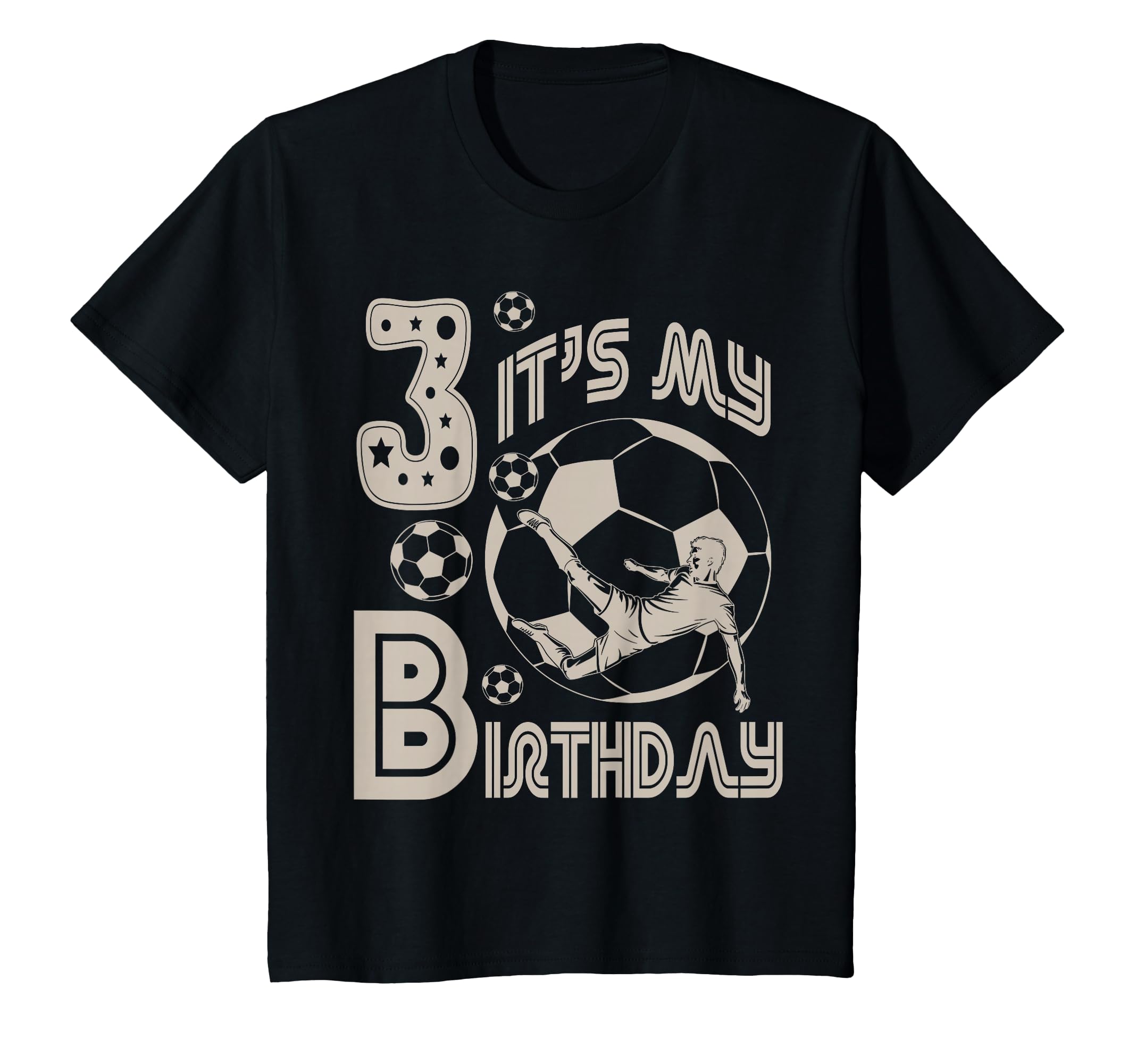 Love Soccer Great Football Aged 3 T-Shirt - Casual Everyday Wear Unisex
