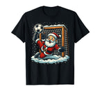 Santa Claus Soccer Goalie Sports T-Shirt - Aesthetic Graphic for Adults