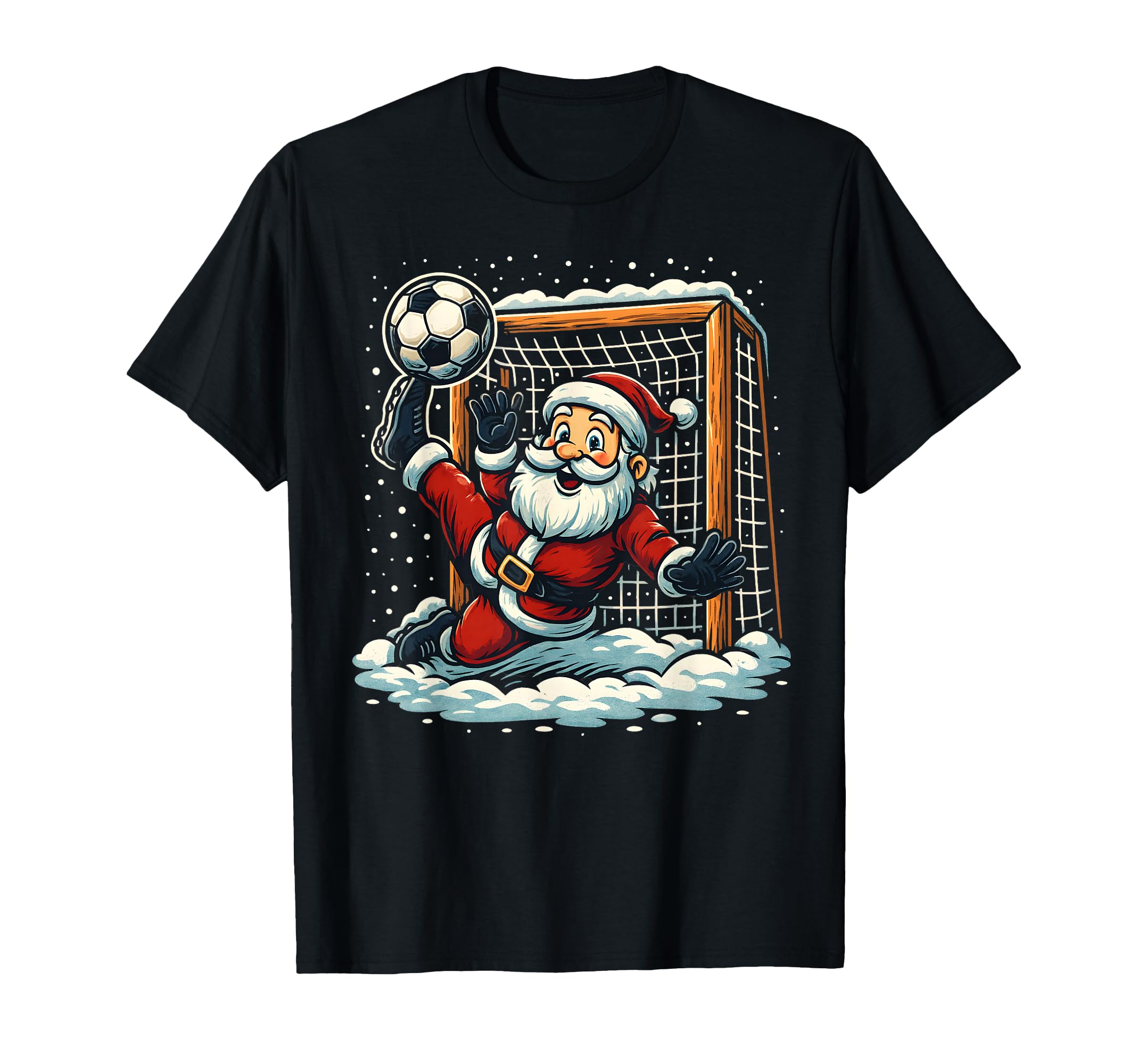 Santa Claus Soccer Goalie Sports T-Shirt - Aesthetic Graphic for Adults