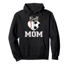 Ball Mom Baseball Soccer Heart Hoodie - Casual Everyday Wear Men Women