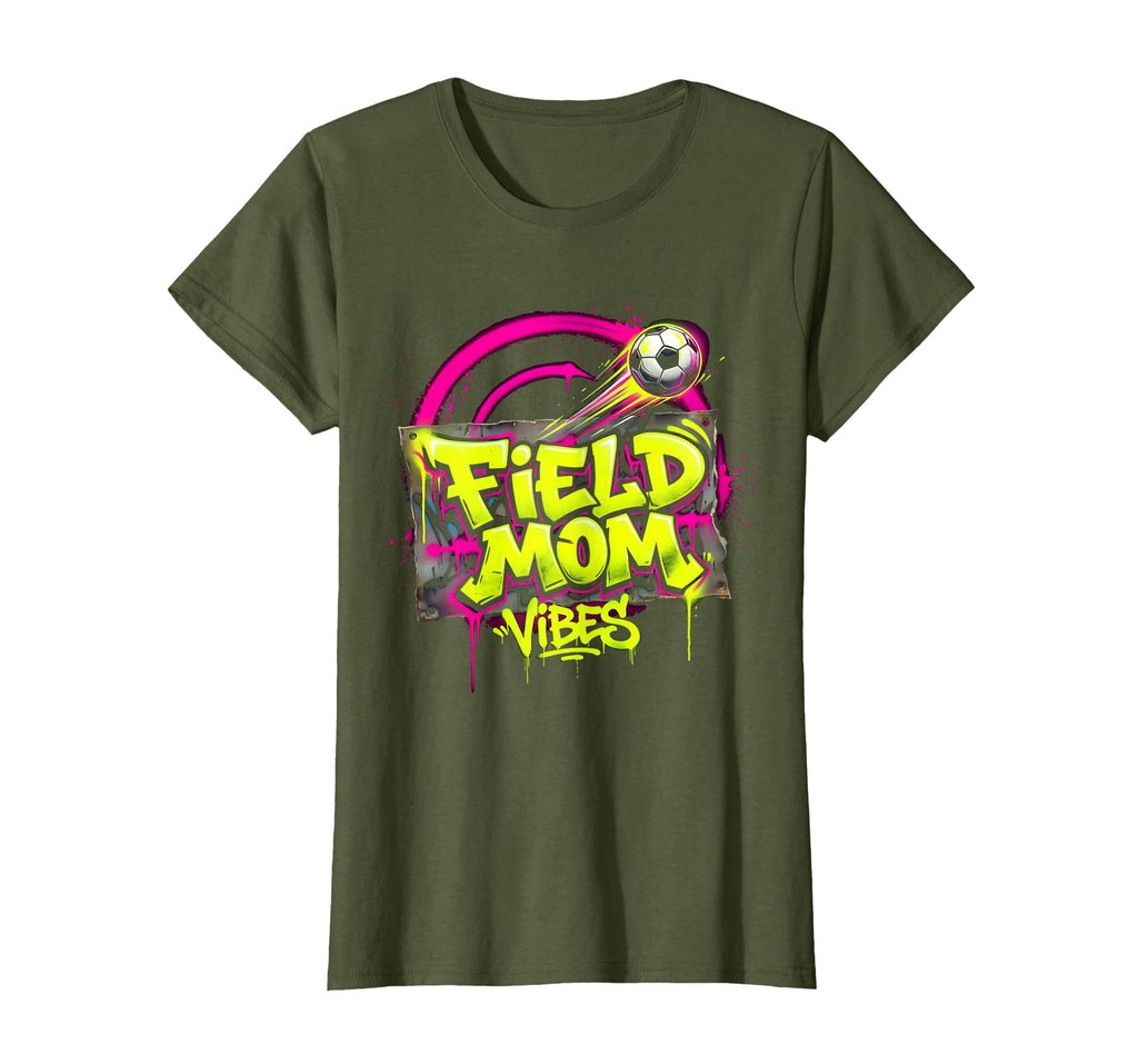 Field Mom Vibes Soccer Mom T-Shirt - Aesthetic Graphic for Adults