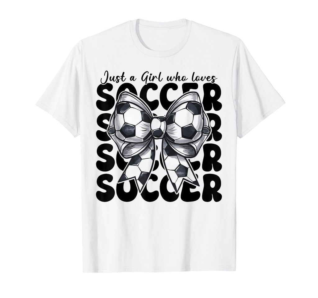 Just Who Loves Soccer Mom Coquette Bow T-Shirt - Trendy Graphic Men Women