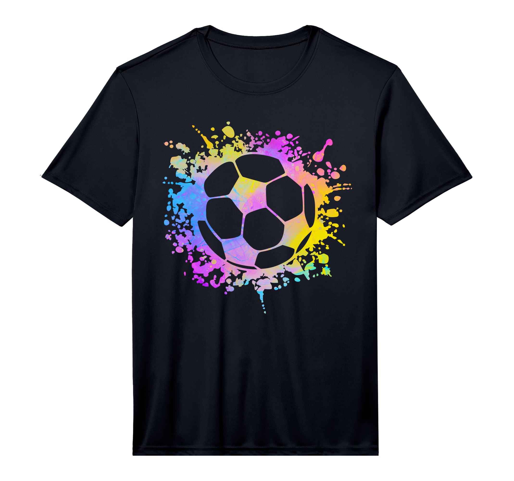 Mens Soccer Ball Watercolor Paint T-Shirt - Graphic Print for Adults