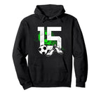 15Th Birthday Soccer Player Hoodie - Fun Novelty Design for Adults